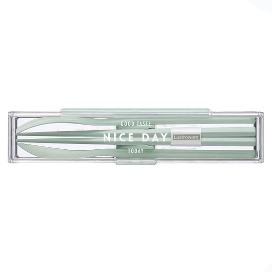 Iwasaki Industry Lustroware Trio Set, Extra Durable Case, Rattling Noise Prevention, 18cm Chopsticks