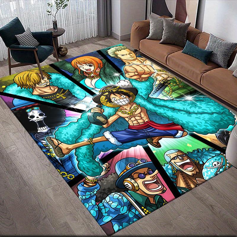 One Piece Straw Hat Crew Full Anti-Slip Rug, Rectangular Carpet for Bedroom, Sofa & Game Zone