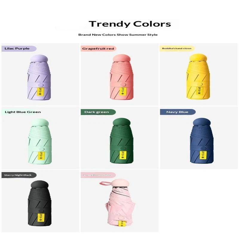 Mini Pocket Foldable Umbrella UPF 50+ UV Protection Waterproof Windproof Parasol for All Weather Use