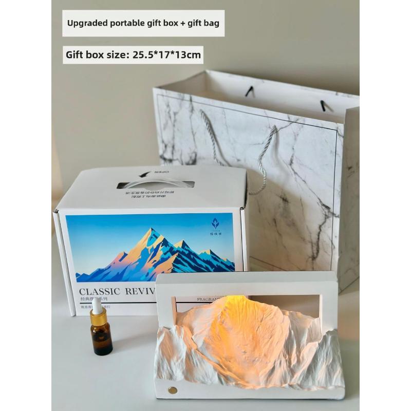 Mountain Concrete Aroma Lamp Touch Control 3 Dimmable Warm Light Scent Diffuser Night Light Decor Gift Box with Essential Oil Kunlun boiled tea bc