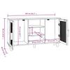Sideboard Black 105x30x60 cm Solid Pine Wood Natural Rattan