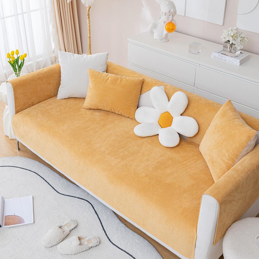 

Водонепроницаемая подушка для дивана с защитой от царапин от кошек, однотонный шенилл, нескользящая универсальная подушка для дивана в стиле минимализма на все времена года 50x50cm 1pcs