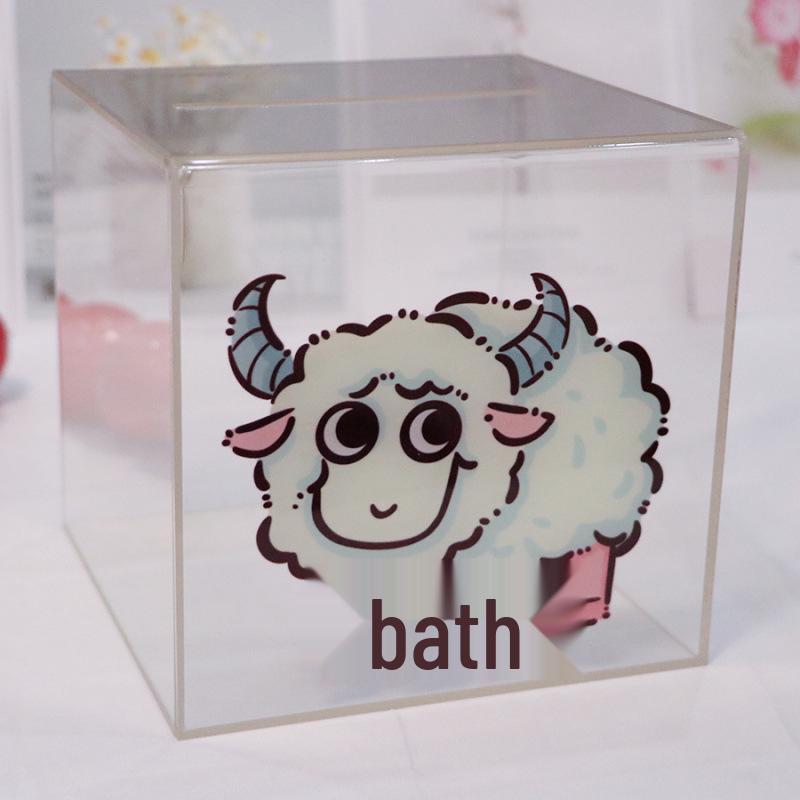 Transparent Acrylic High-Capacity Piggy Bank - No Withdrawal, Online Celebrity Style for Adults and Students.