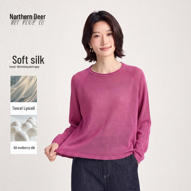 Women s Summer Tencel Silk Blend Knit Cardigan L