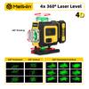 MELLWIN Professional 16 Lines 4D Laser Level with APP Remote Control – 360° Horizontal & Vertical Self-Leveling Green Beam Laser Tool