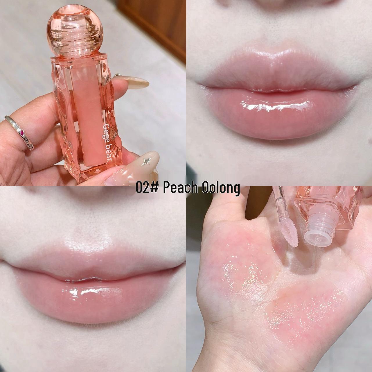Gegebear Hydrating Lip Gloss: Fruit Extract Moisturizing, Transparent & Long-Lasting for Autumn/Winter. 4.5g
