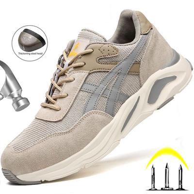 Herren Damen Arbeitsstiefel Unzerstörbare Sicherheitsschuhe Herren Stahlkappenschuhe Pannensichere Arbeitsschuhe Mesh-Arbeitsschuhe für Erwachsene Leicht