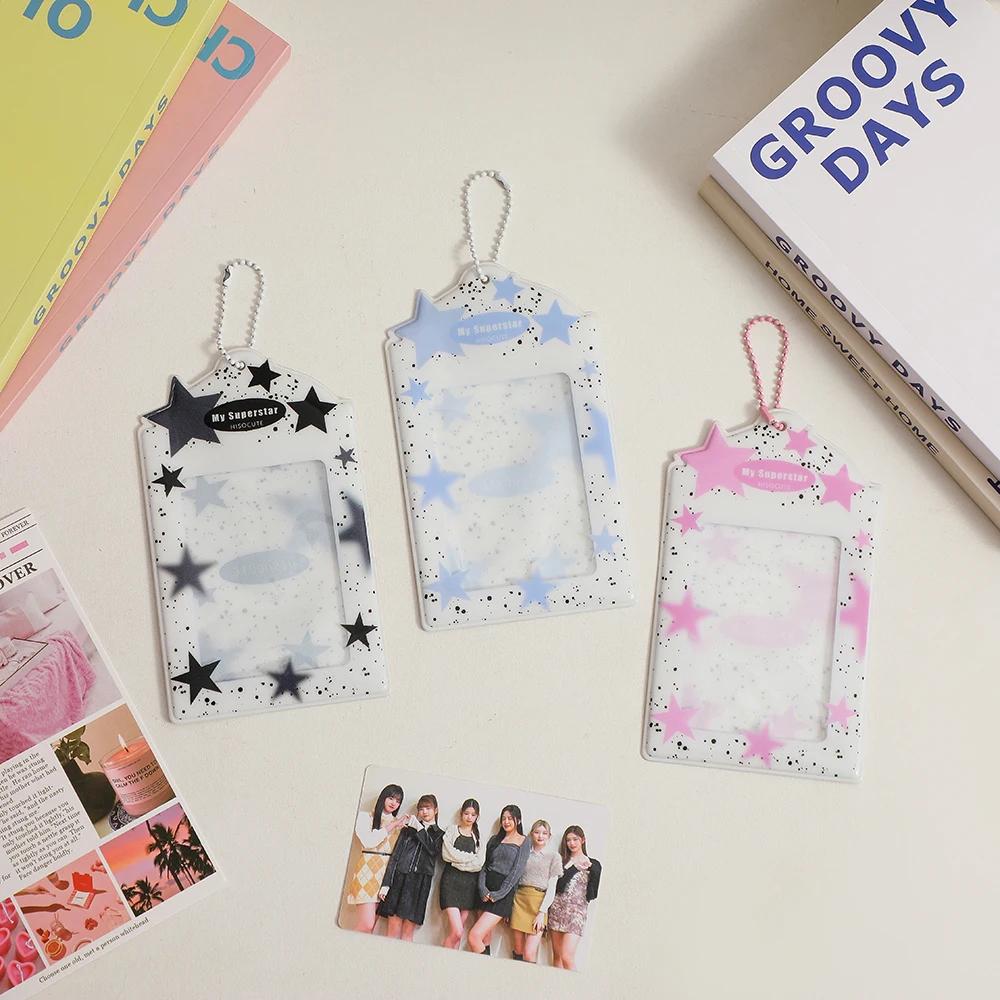 Kawaii Star 3 Inch Postcard Holder Postcards Album Colorful Card Storage Photo Bag Kpop Idol Card Collect Organizer Stationery