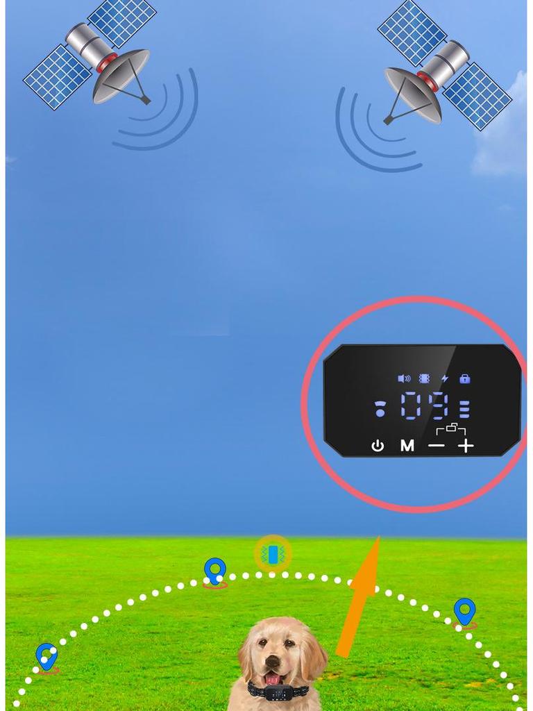 Waterproof GPS Pet Training Collar: Shock & Bark Control Device