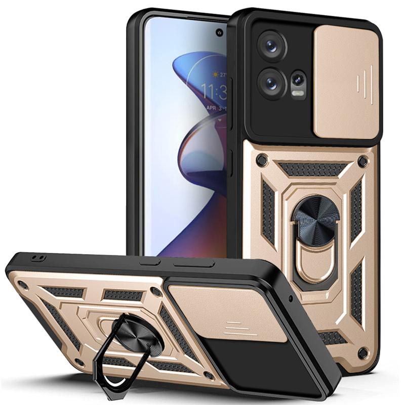 For Moto Edge 30Fusion Case Slide Camera Protect Armor Phone Cases For Motorola Moto Edge 30 Fusion Magnetic Ring Holder Cover