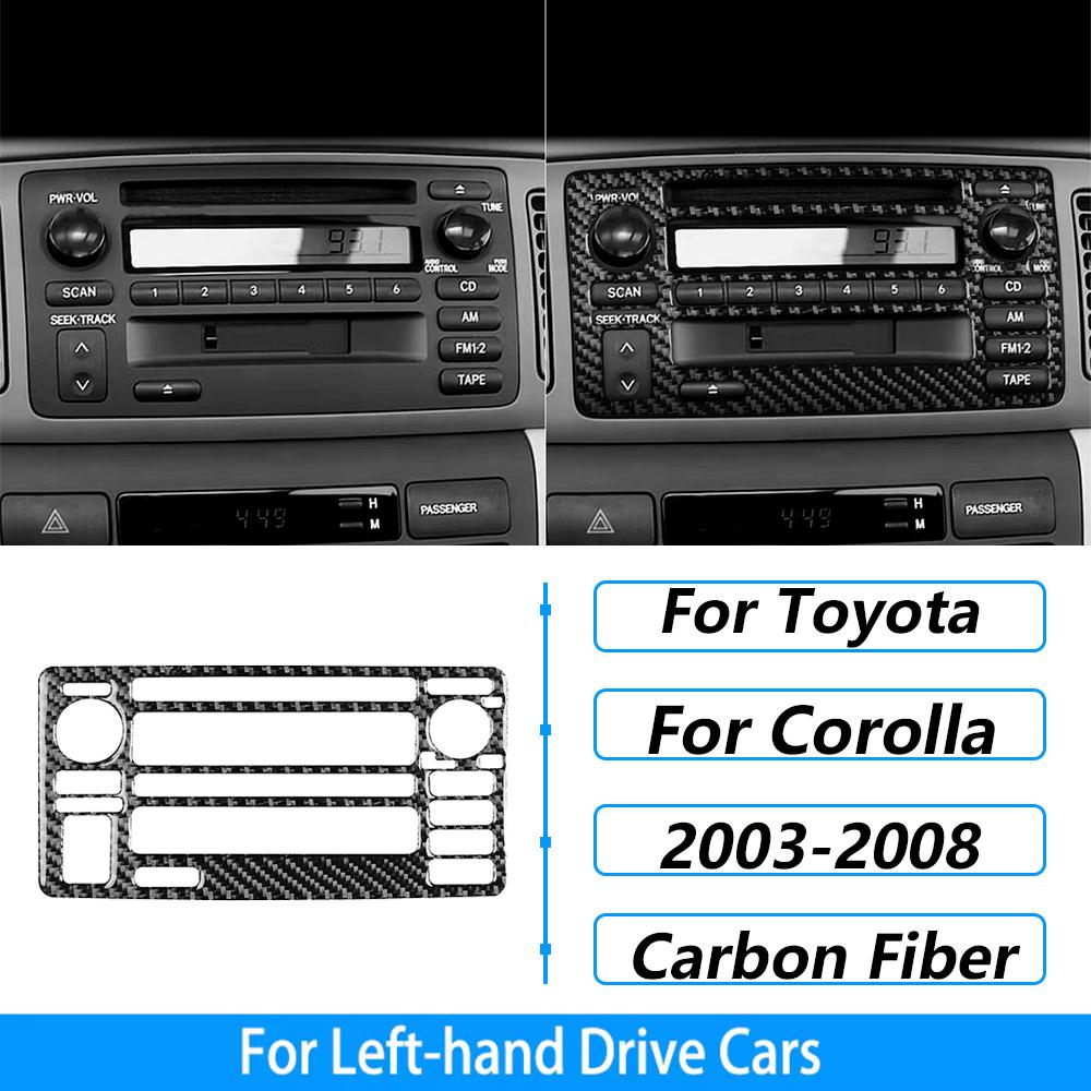 For Toyota Corolla 2003-2008 Carbon Fiber Central Control Gear Shift Air Vent AC CD Window Lift Trim Set Car Accessories Sticker