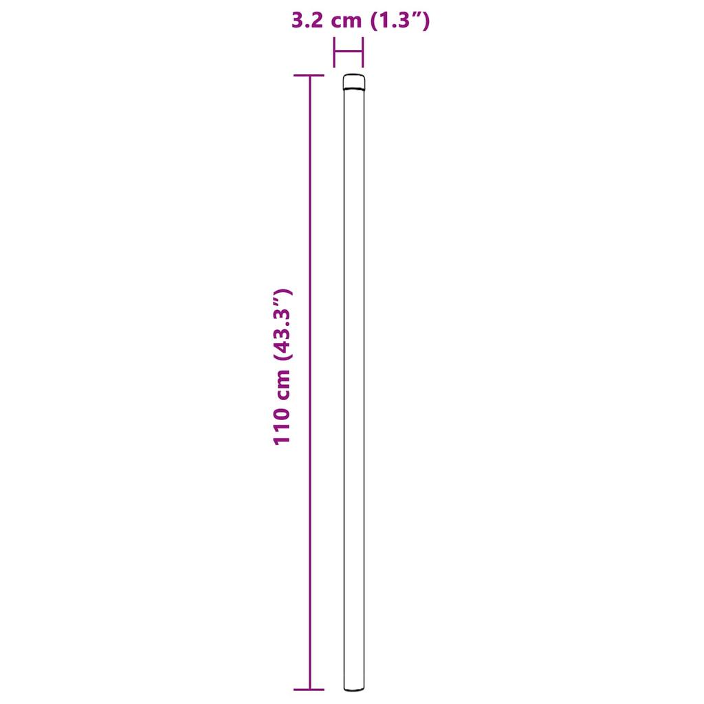 Fence Post Set 2 Pcs Silver 110 Cm Powder Coated Steel
