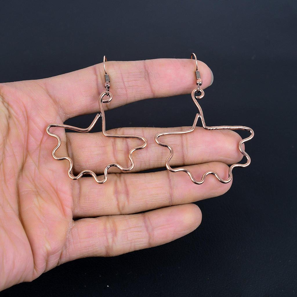 Designer Copper Earrings, Handmade Gemstone Earrings Jewelry, Gifts For Wife Brand New Earrings