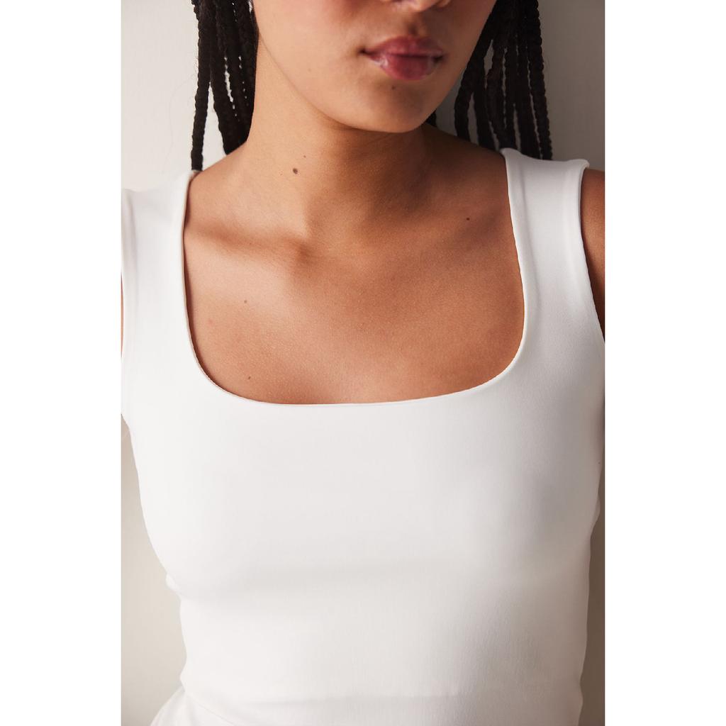 Square Neck Strap White Top