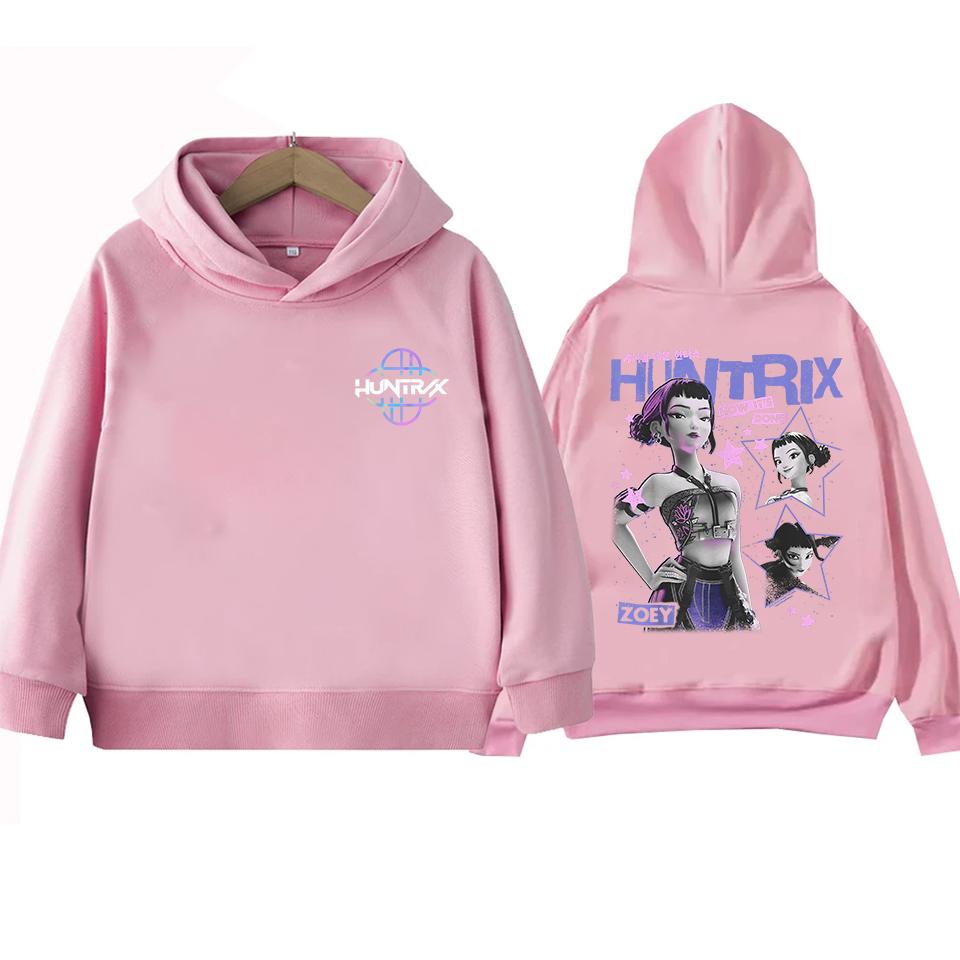 Girls Hooded Sweatshirt Warm KPop Demon Hunter Rumi Derpy Cartoon Boy Children's Korean Wave Fashion Casual Tops Casual Clothing