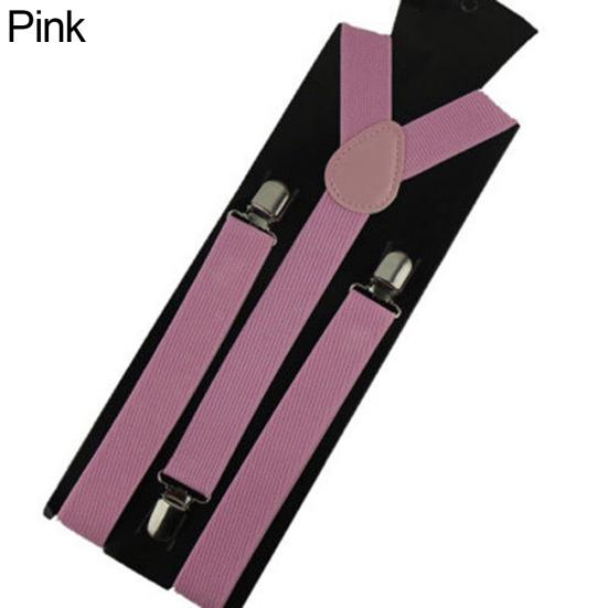Men'S And Women'S Candy Color Clip Type Elastic Suspenders With Y-Shaped Adjustable Brackets Gifts