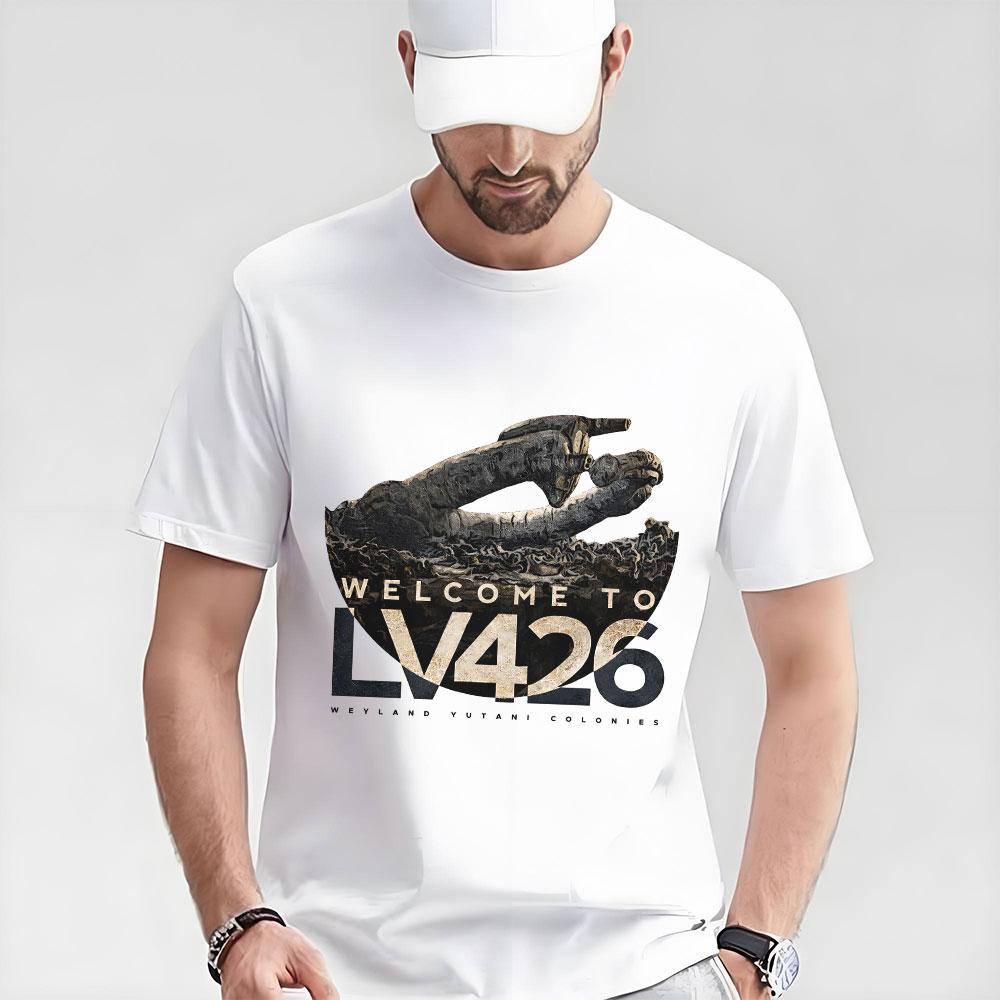 Aliens Welcome To LV426 Derelict T Shirt Weyland Yutani Nostromo Ailen Gift t shirt Shortsleeve Graphic clothes All size Tops S