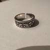 Vintage American Wave Design Men's Ring, Personalized Retro Fashion, Adjustable Index Finger Style.