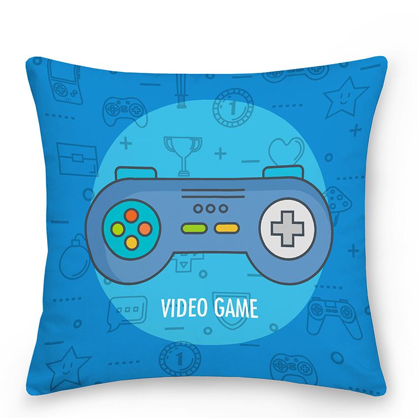 Boy Gamer Print Pillowcase Bedroom Decor Video Game Cushion Cover Home Gamepad  Gift