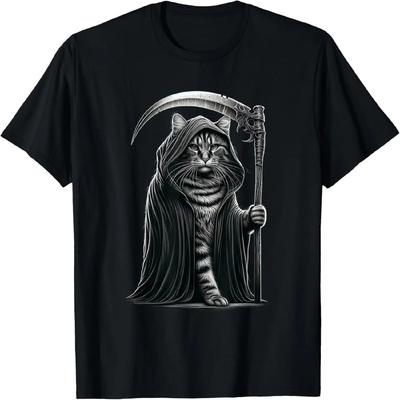 Cool Cat Grim Reaper, The Grim Reapurrr, Grim Reaper Cat T-Shirt