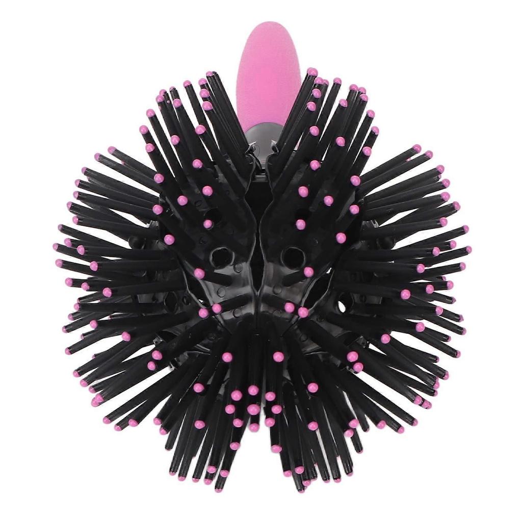 360 Degree Round Hair Brush with Vented Spherical Head for Blow Drying Wet and Dry Hair