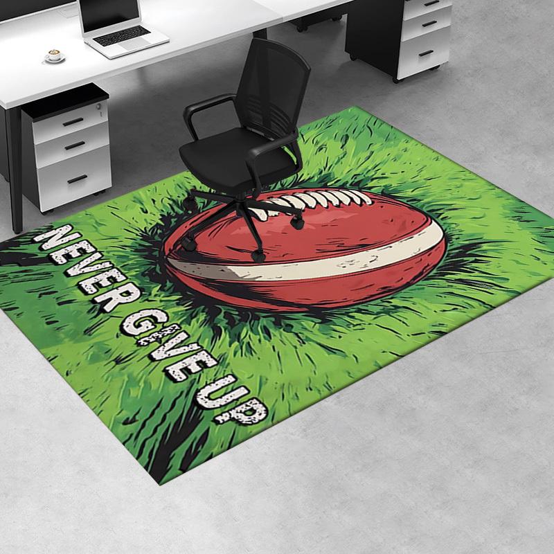 Office Carpet Never Give Up Football Design, Sofa Rug, Chair Mat Protection