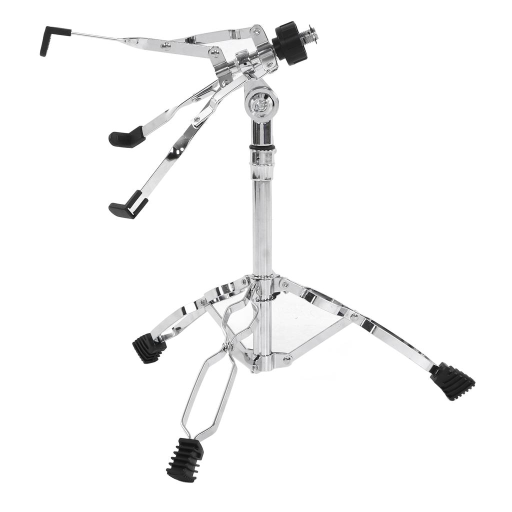 Cymbal Stand Double Layer Adjustable Height Folding Iron Silver Drum Stand with Base for Snare Ethereal Drum Dumb Drum