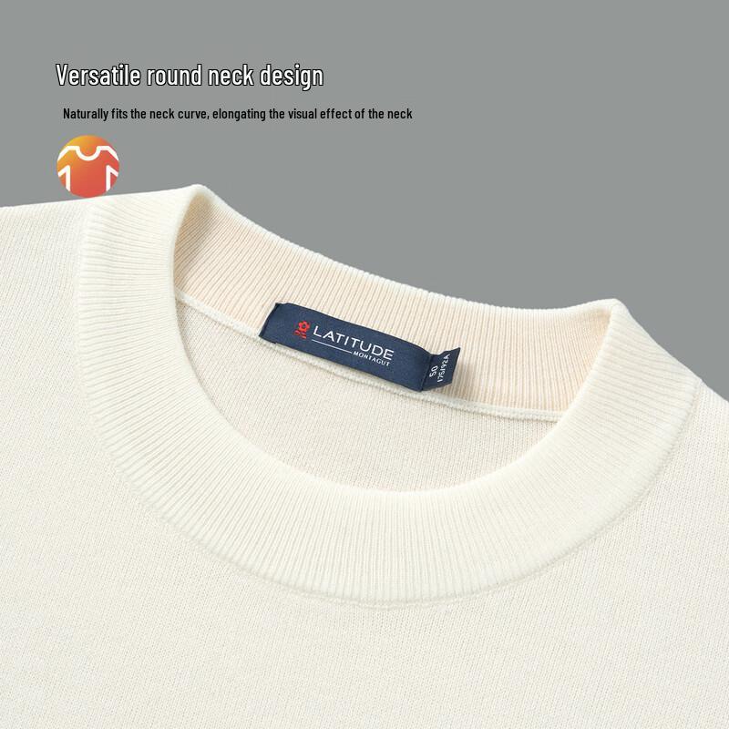 MONTAGUT Men's Machine Washable Round Neck Knit Sweater