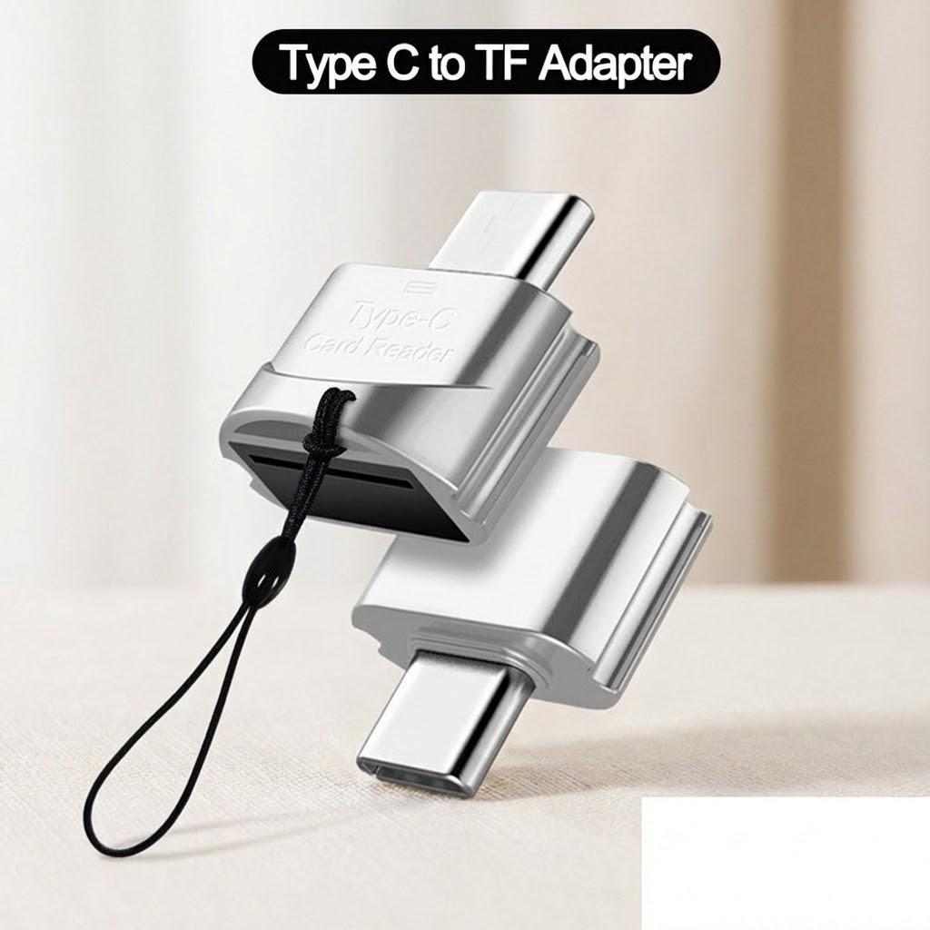 

USB 3.0 Type C to Micro SD TF Adapter OTG Card Reader Mini Smart Memory Card Reader for Phone Laptop Compatible Fast Transfer срібний
