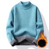 Autumn Winter Men's Half High Neck Pullover Knit Sweater Clothing Thick Warm O-neck Jumpers Knitwear