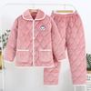 Pajama Women's Winter Coral Velvet Triple Layer Thickened with Fleece Warm Flannel Spring and Autumn Winter Homewear