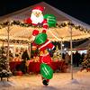 Christmas Inflatable Climbing Santa Festive, with Gift Bag, for Yard