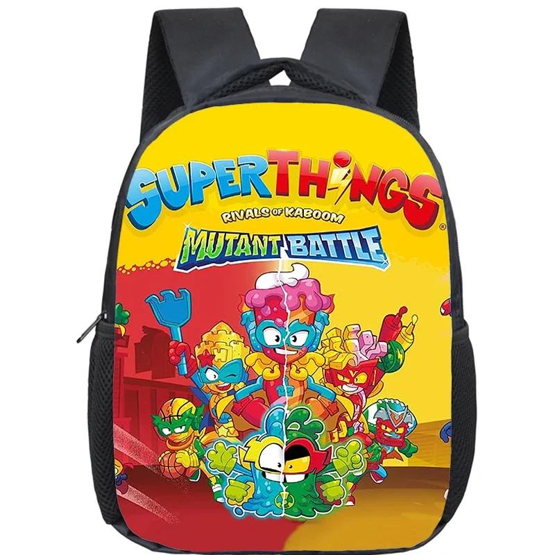 SuperThings Kindergarten Bags Funny Cartoon Backpack Waterproof Kids Bookbag SUPERTHINGS School Bag for Boys Girls Mochila