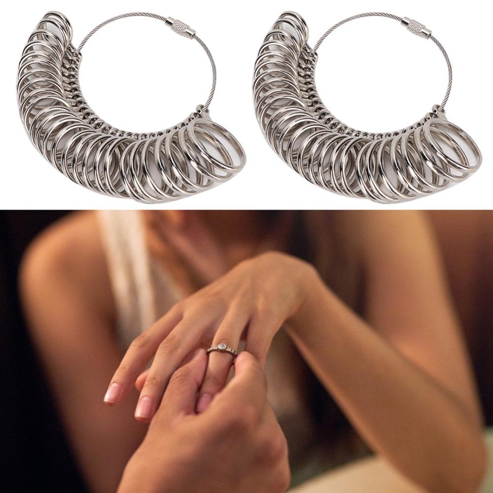 Clear Reading Ring Sizer Silver Measuring Tool Precision Ring Mandrel Ring Measurement