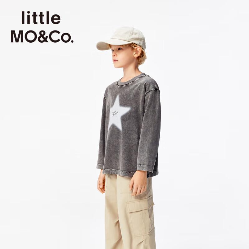 Little MO&Co. Kids  Distressed Star Print Long-Sleeve Cotton T-Shirt 140