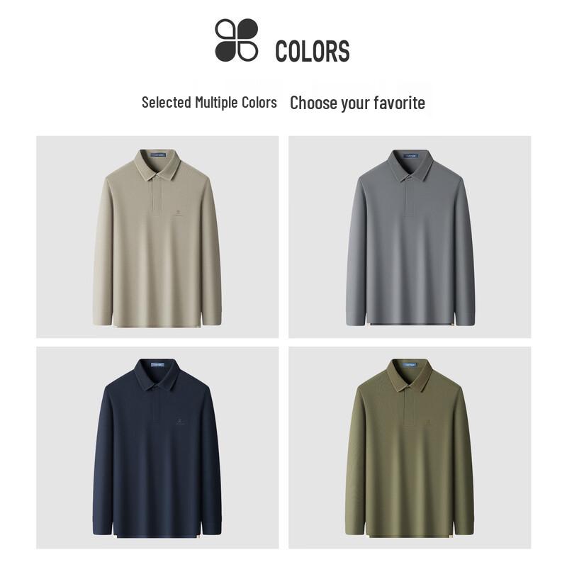 MONTAGUT Men's Long Sleeve Polo Shirt