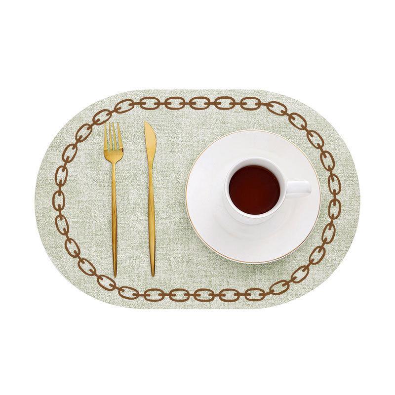 

1/4/6PCS Oval Faux Leather Placemats Waterproof Table Mats for Dining Kitchen Coffee Office Decor Christmas Party Table Mats 1pc 30x44cm