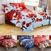 Festliches Weihnachts-Quiltbezug-Kissenbezug-Set mit Schneemann- und Weihnachtsmann-Design