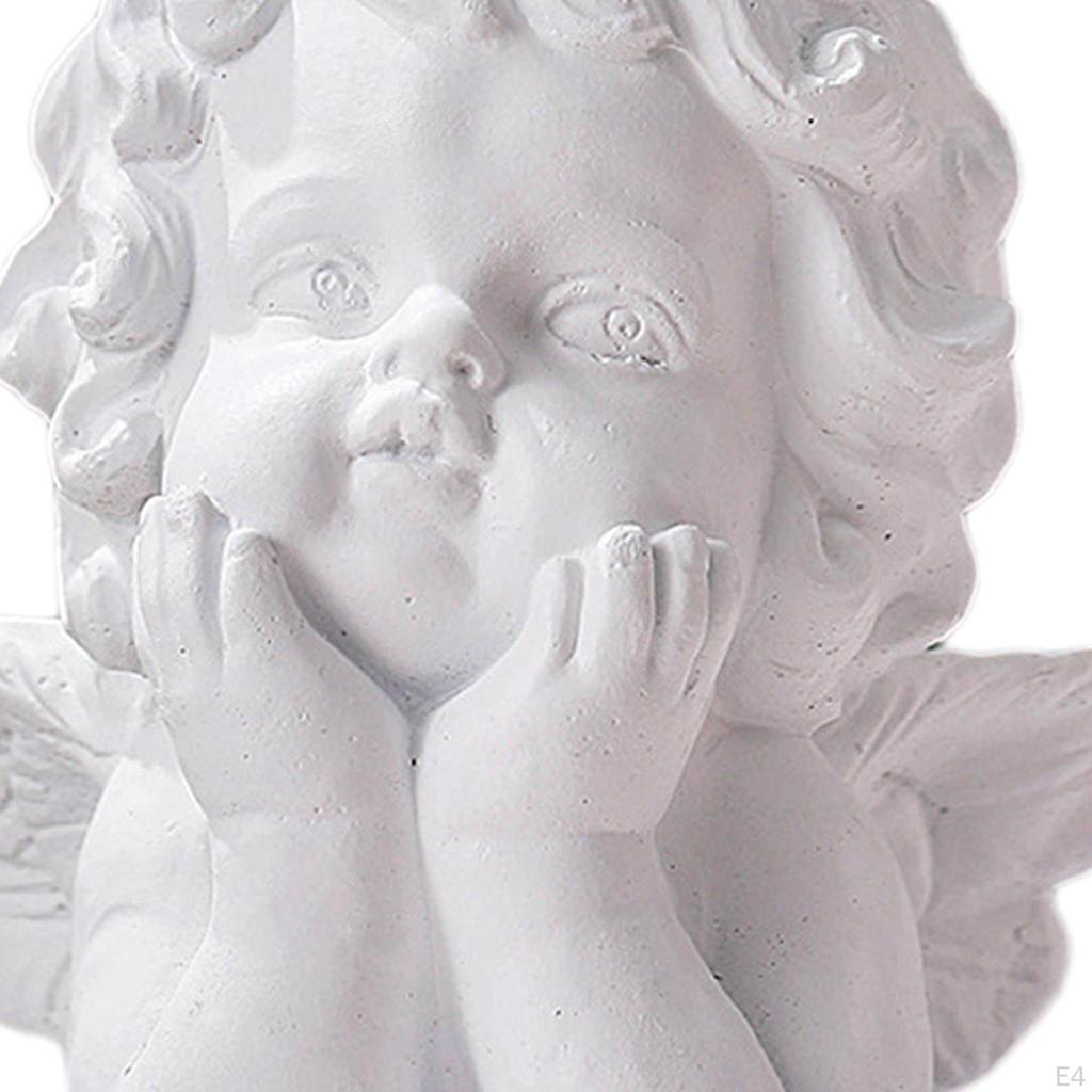 Angel Statue Planter Pot with Drainage Hole Resin Desktop Ornament Decoration Crafts