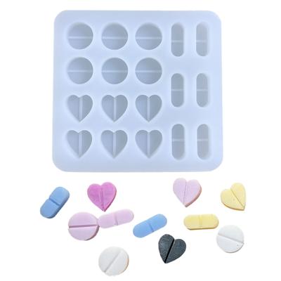 Resin Shaker Fillings Mold,Silicone Pills Mold Epoxy Resin Mold Filler Quicksand Casting Filling Mold for Jewelry Making