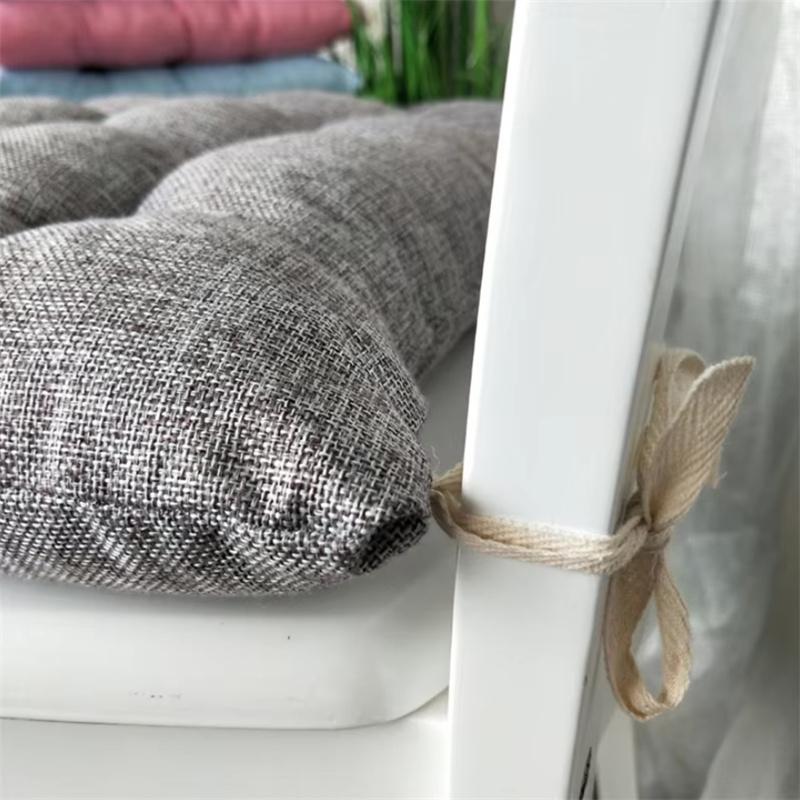 Linen-cotton Four-season Home Cushion Fashionable Solid Color Dining Chair Anti-slip Pad Office Comfortable Sedentary Stool Mat
