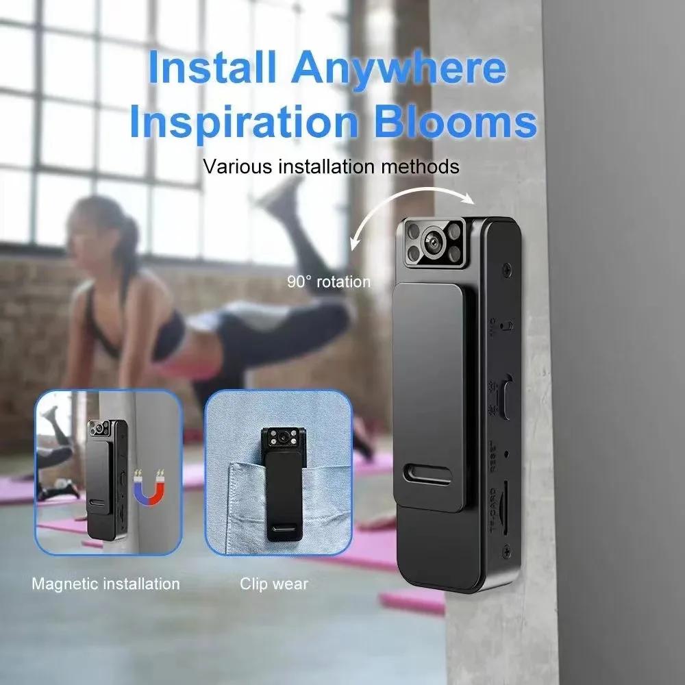 Mini Camera Video Recorder HD1080P Wearable Police Body Worn Cam Night Vision Surveillance Camera for Security Guard Home