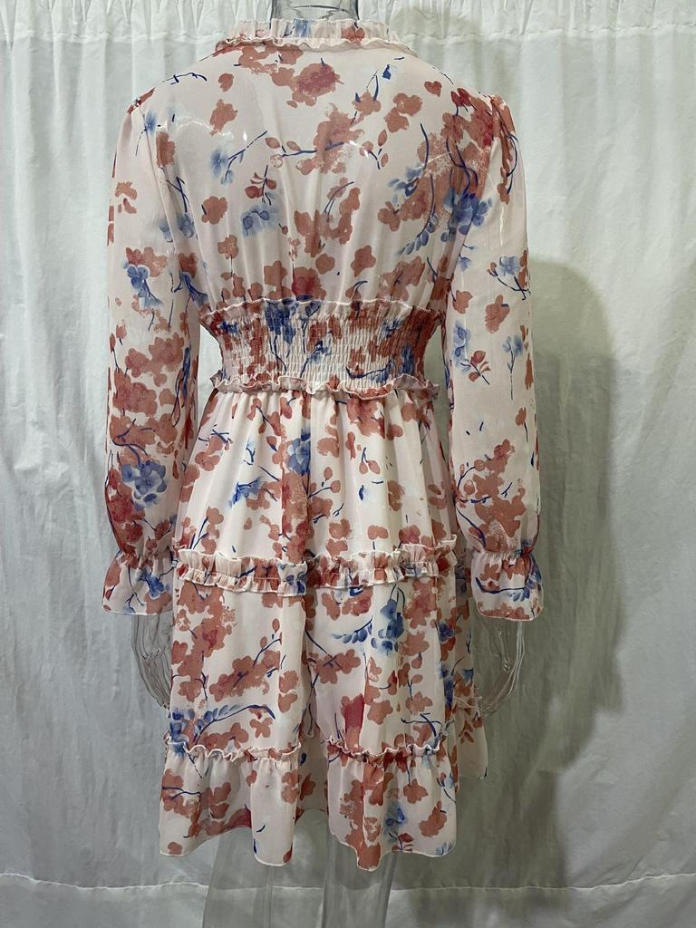 Fashion Floral Chiffon Dress Women's New Summer Cake Dress