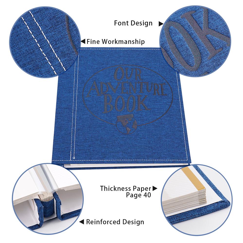 40 Pages DIY Handmade Photo Album Our Adventure Book Retro Photo Sticker Scrapbook Anniversary Wedding Memory Valentines Gift