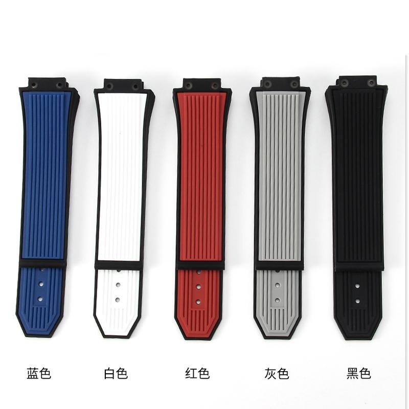 Horlogetoebehoren 27mmx17mm Voor HUBLOT Serie horlogeband Siliconen band 22mm Vouwsluiting Rubberen Herenband polsbandje armband