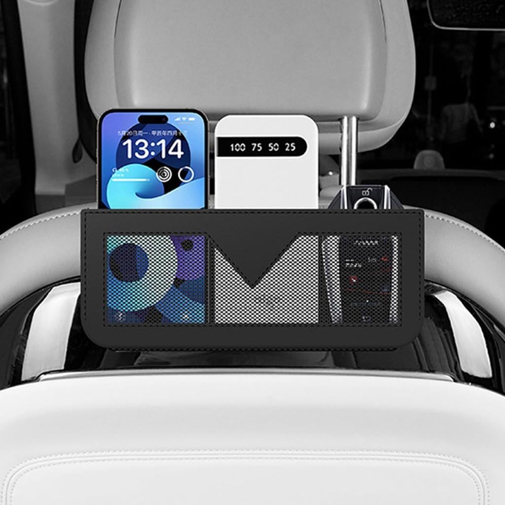 Car Seat Side Pocket Organizer, PU Leather Multifunctional Small Vehicle Console Side Storage Pouch, Automotive Gap Filler Bag