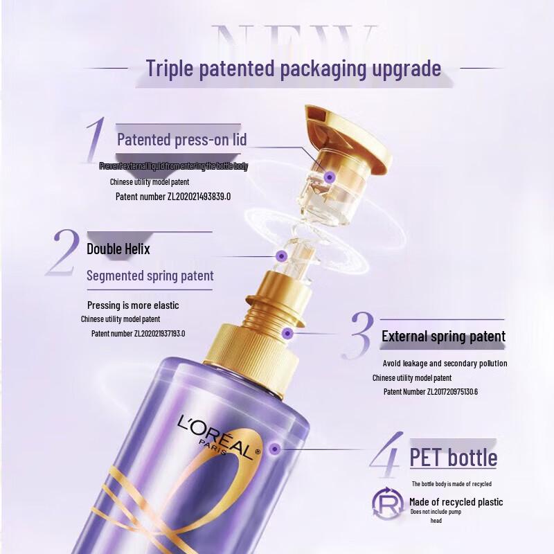 L'Oreal Hyaluronic Acid Purple Ampoule Volumizing Hydrating Shampoo Twin Pack