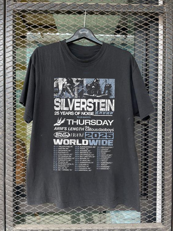 Silverstein Band Thursday Worldwide Tour 2025 T Shirt Full Size S-5XL Unisex T-Shirt XL