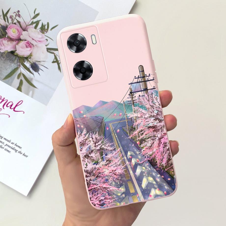 For OPPO A57 4G CPH2387 Case For OPPO A77 5G CPH2339 Soft Silicone Flower Phone Cover For OPPO A77S A57S A57e 2022 Funda TPU Bag
