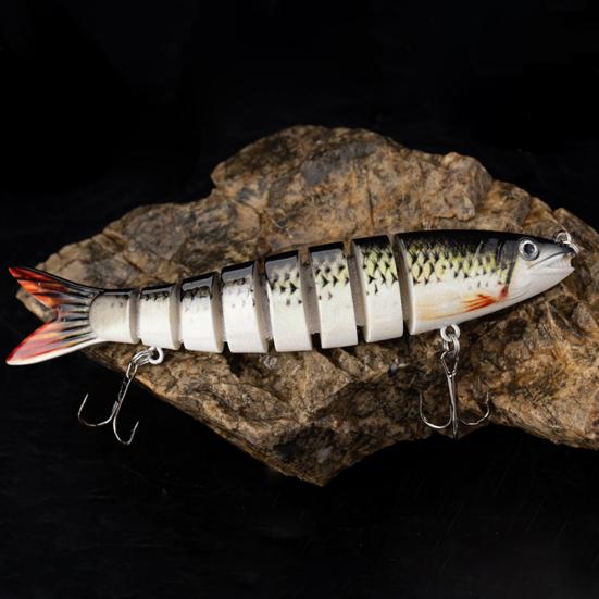 3Pcs Fishing Lures Hard Baits 3D Eyes Realistic Looking Vibrant Color Multi Jointed Slow Sinking Artificial Lure Fish Baits Kit